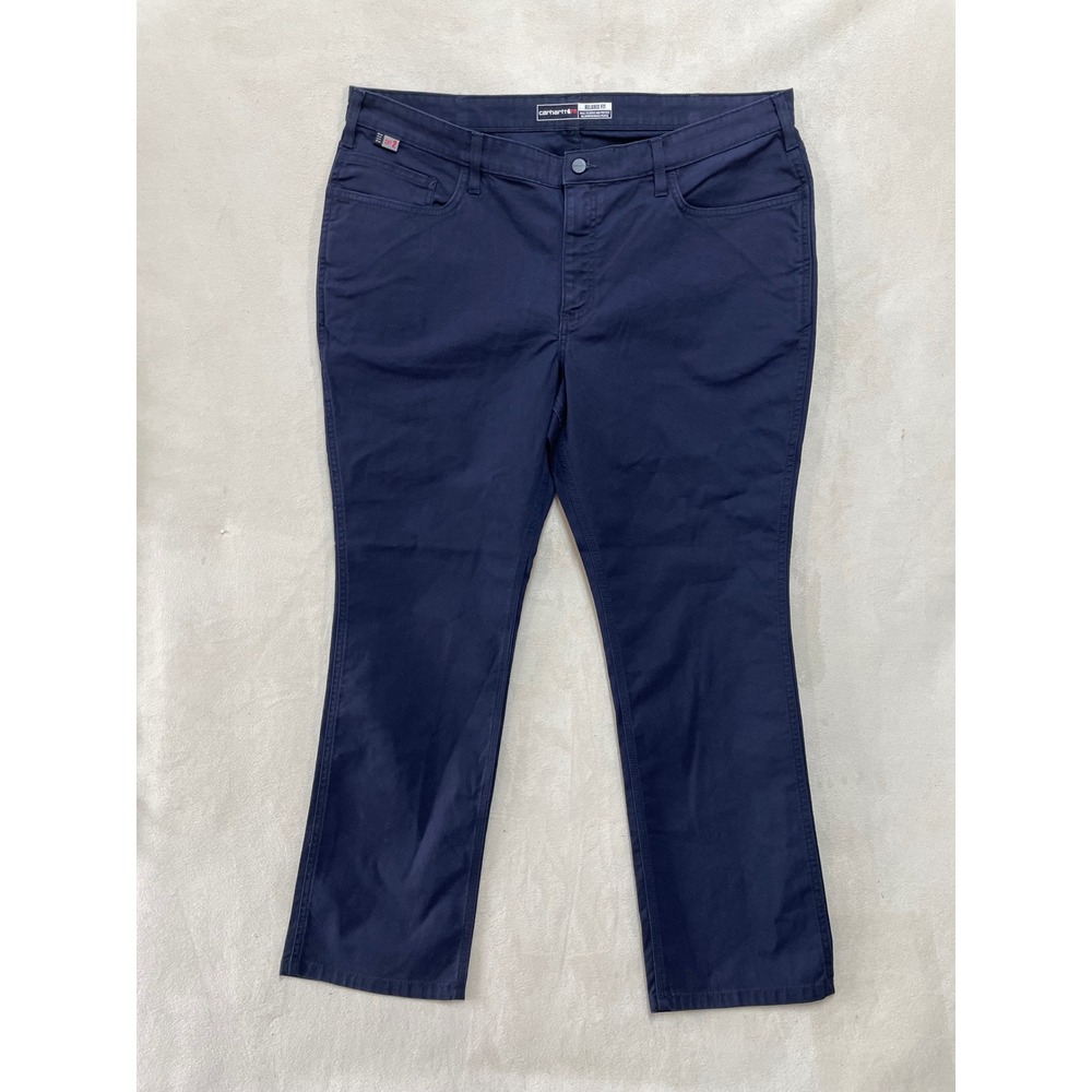Carhartt FR Women 18 Short Navy Flame Resistant Rugged Flex Work Pants BN5015